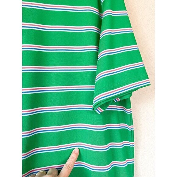Bobby Jones X-H20 Golf Performance Green Striped Polo Size Large - Picture 5 of 5